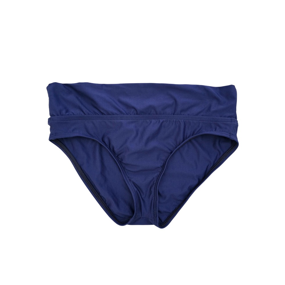 NWT Splendid Women's Navy Blue Foldover Waist Bikini Swim Bottoms XS